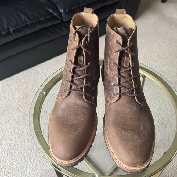 Nisolo Men’s Martin All Weather Leather Boots Tobacco Size 12 NIB